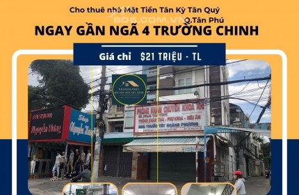 Cho thuê nhà Mặt Tiền Tân Kỳ Tân Quý 72m2, 3Lầu, 21 triệu